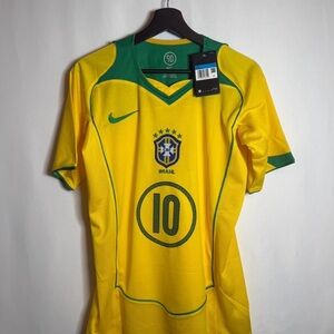 Nike Brazil Jersey Ronaldinho in Yellow with Green Trim